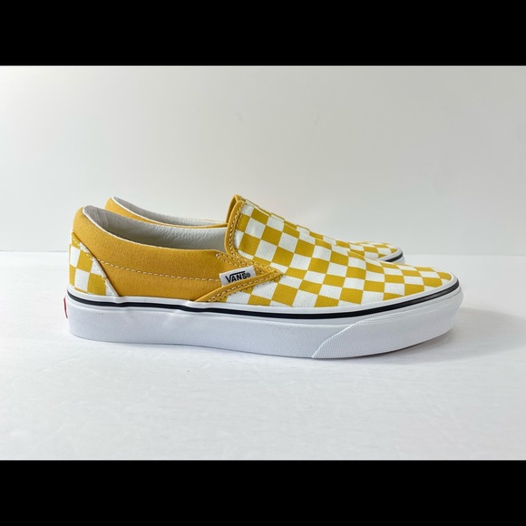Vans Classic Slip-On Checkerboard Ochre Sneakers - Picture 3 of 7